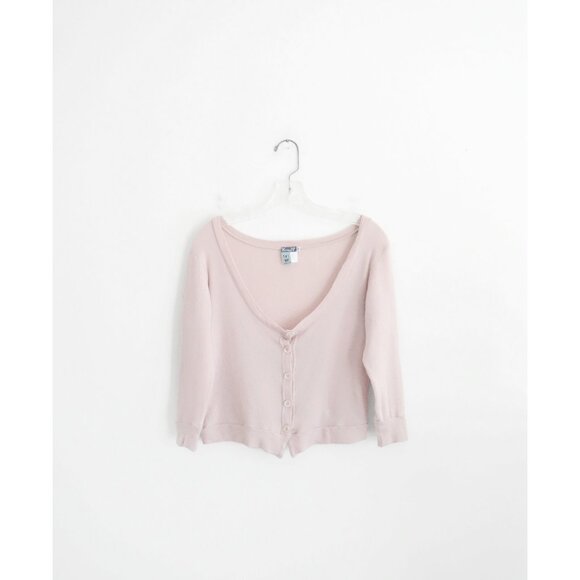 Kristensen du Nord Soft Pink Cashmere Silk Knit Crop Cardigan sz 3 US L - Picture 1 of 7